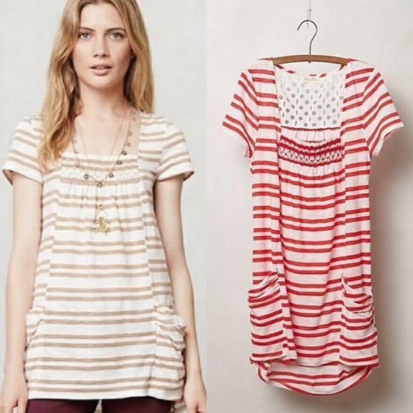 {Anthro} Meadow Rue Striped Marin Tunic - Picture 1 of 2